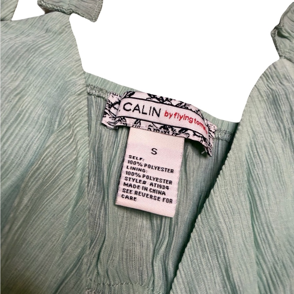 🌿 CALIN by Flyington Sage Green Ruffle Tiered Cami‎ Top NWT Size S 🌿 - Picture 3 of 4